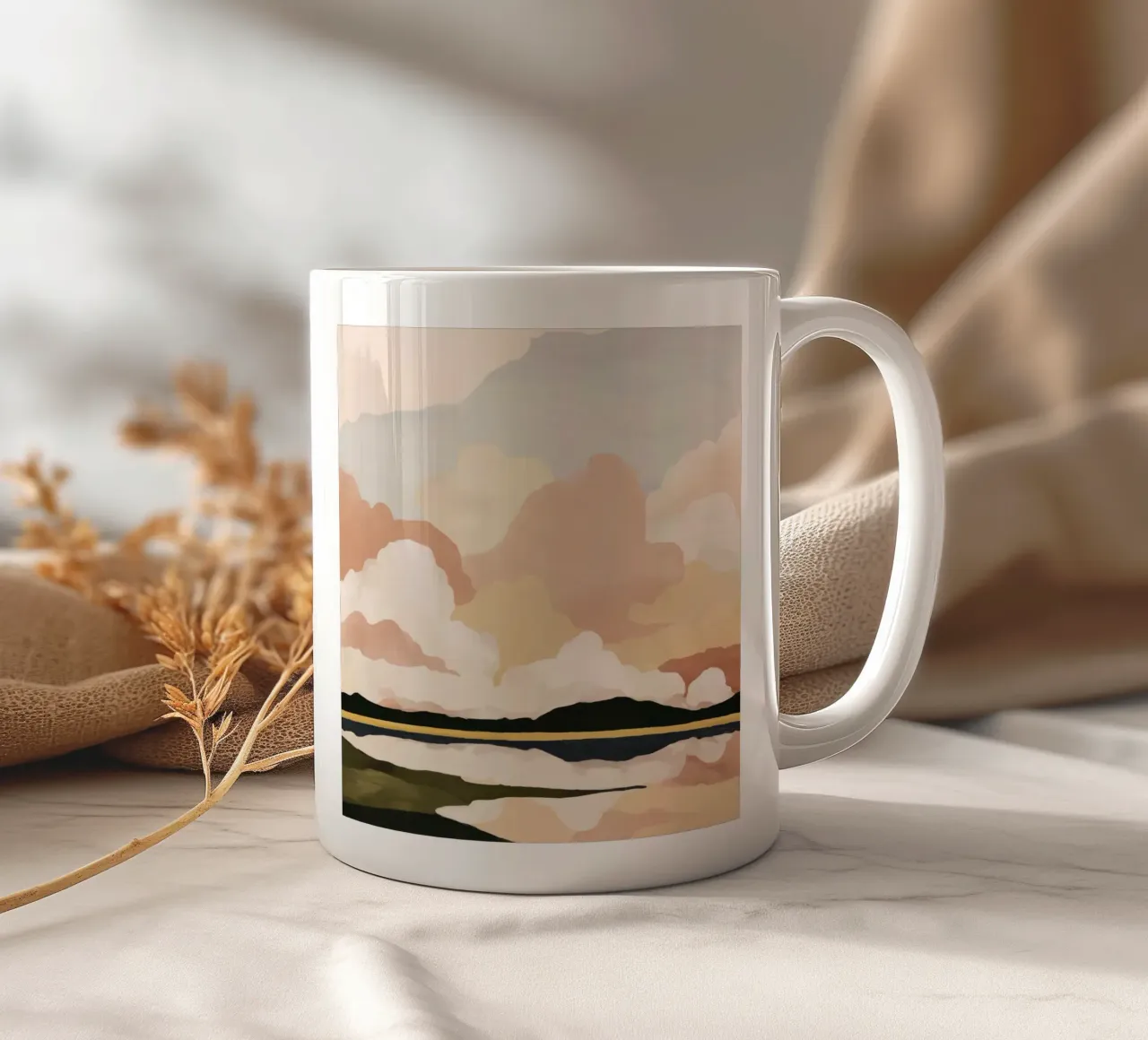 Soft Cloudscape ceramic mug by M.A.Z.U.N.