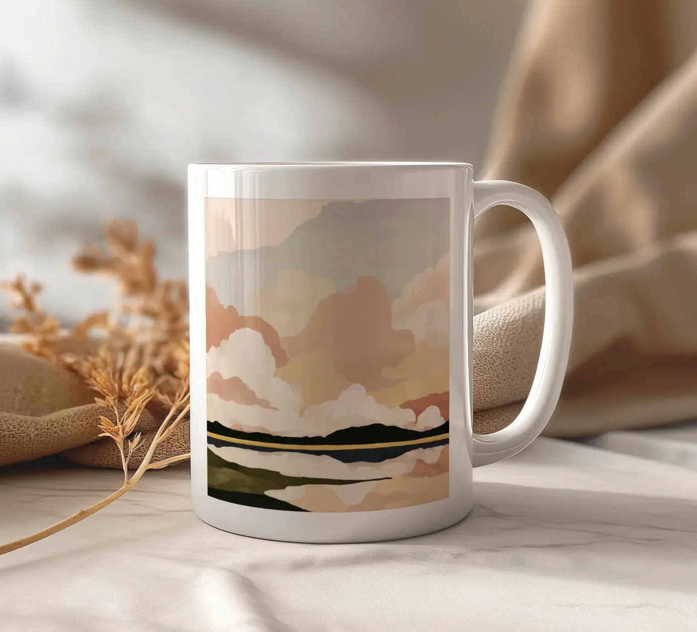 Weiche Wolkenlandschaft Keramik Tasse von M.A.Z.U.N.