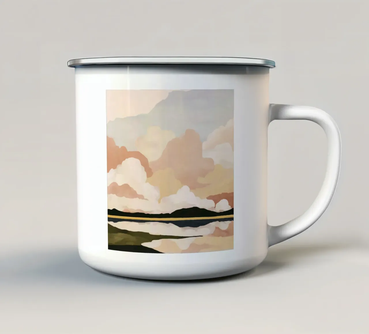 Soft Cloudscape enamel mug by M.A.Z.U.N.