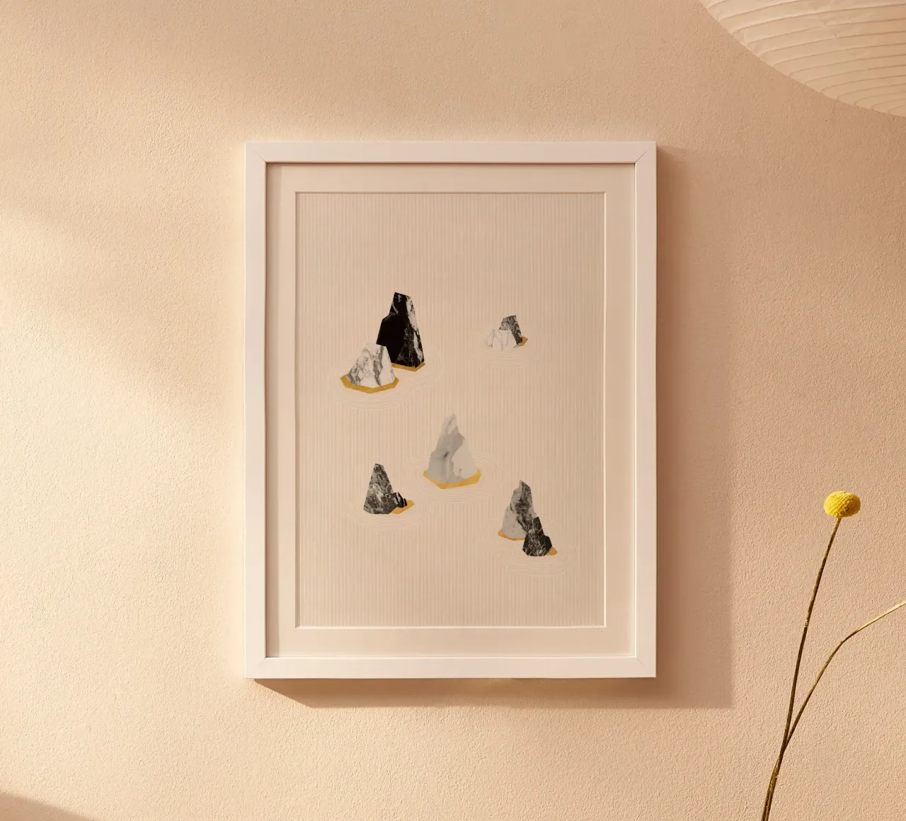 Pietre di marmo - Formazione rocciosa astratta minimalista poster con telaio in alluminio da kookiepixel