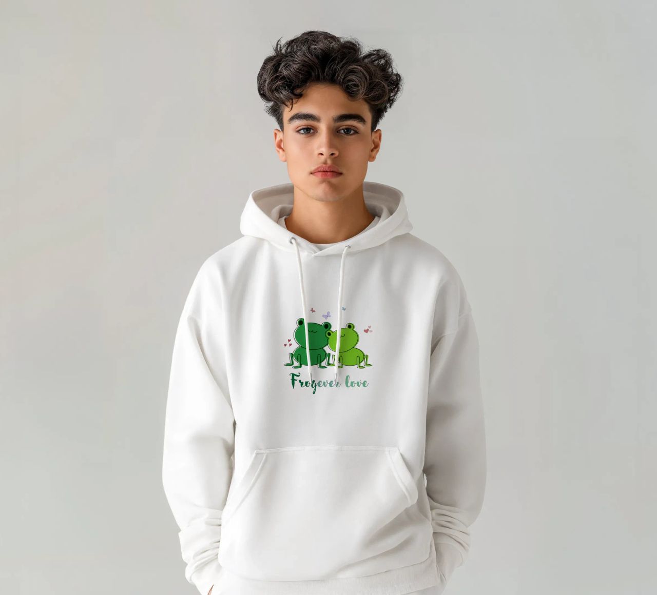 Amore Frogever felpa con cappuccio da DesignArt