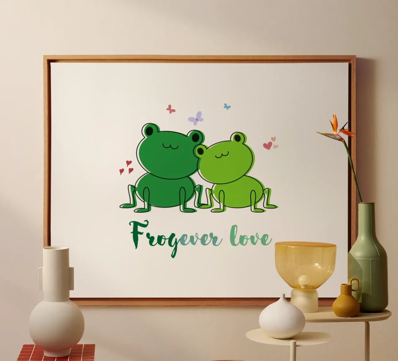 Frogever Liebe Leinwand mit Schattenfugenrahmen von DesignArt