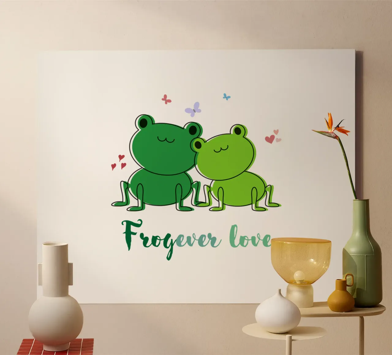 Frogever Liebe Leinwand mit Schattenfugenrahmen von DesignArt
