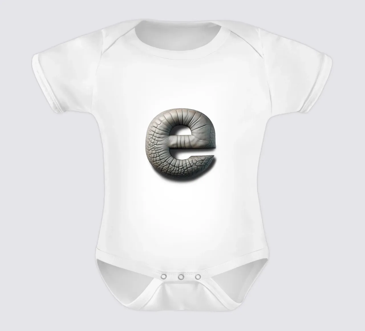 e - elephant short-sleeve baby romper by The True Type