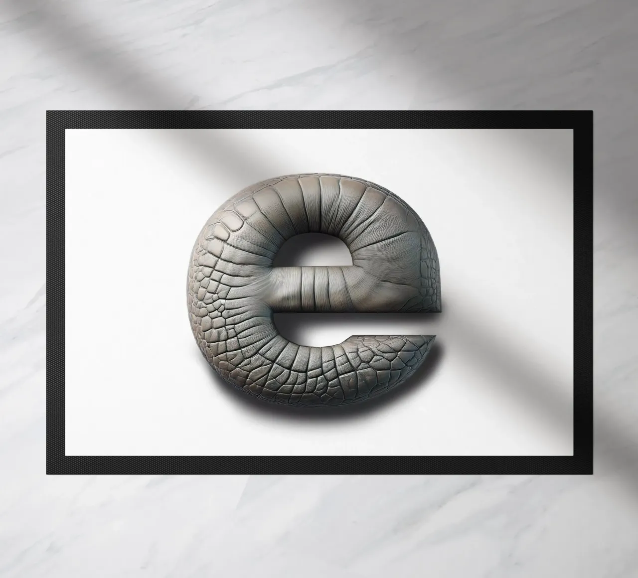 e - elephant doormat by The True Type