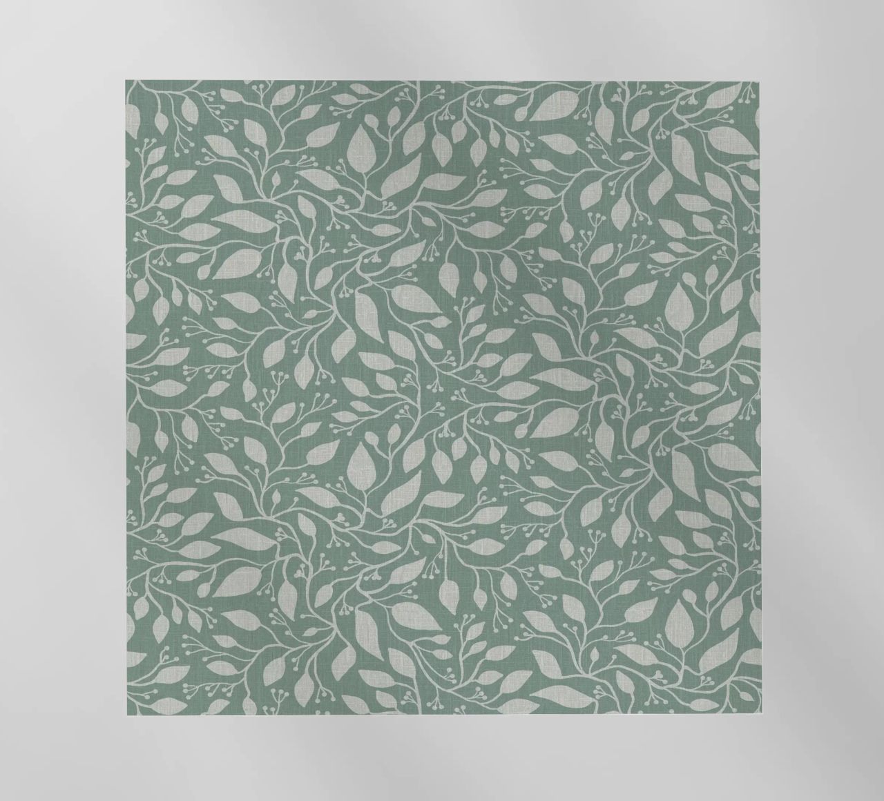 Mint and Beige Leaves with Linen Texture: Elegant Nature pellicola backlit da Studio Patruschka