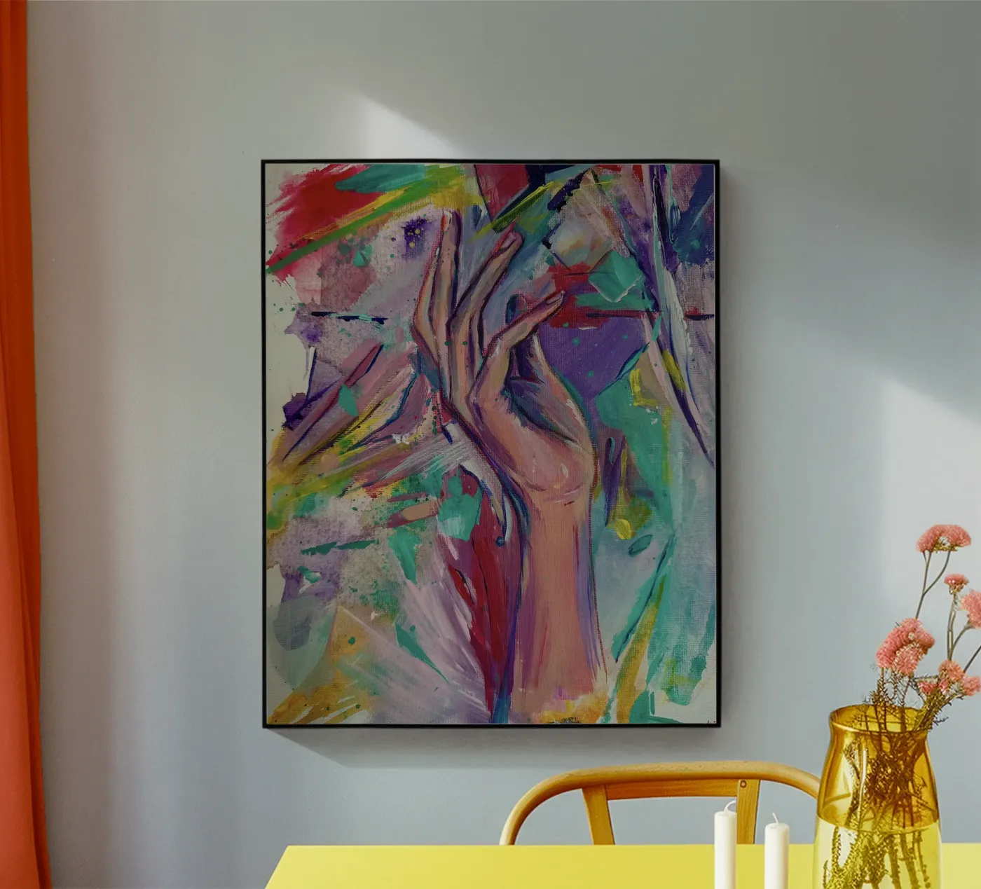 Vibrant hand acryl van artby_Izabella