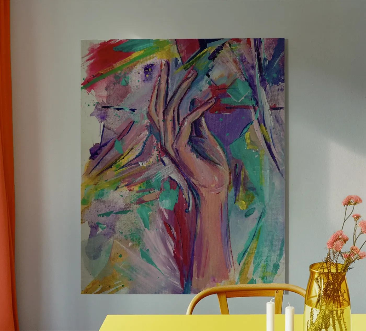 Vibrant hand acryl van artby_Izabella