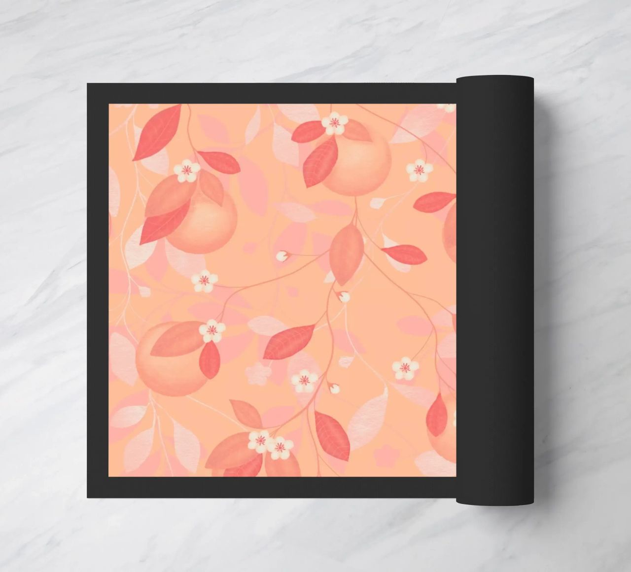 Peach and Orange Pattern: Pantone Palette with Leaves zerbino da Studio Patruschka