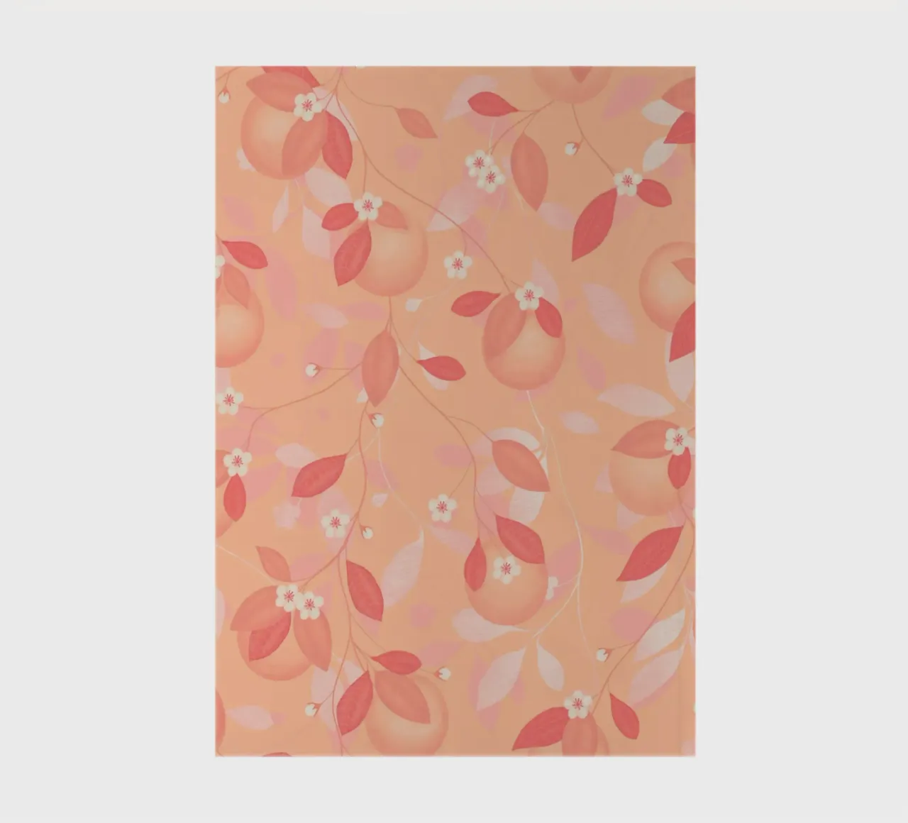Peach and Orange Pattern: Pantone Palette with Leaves notebook by Studio Patruschka