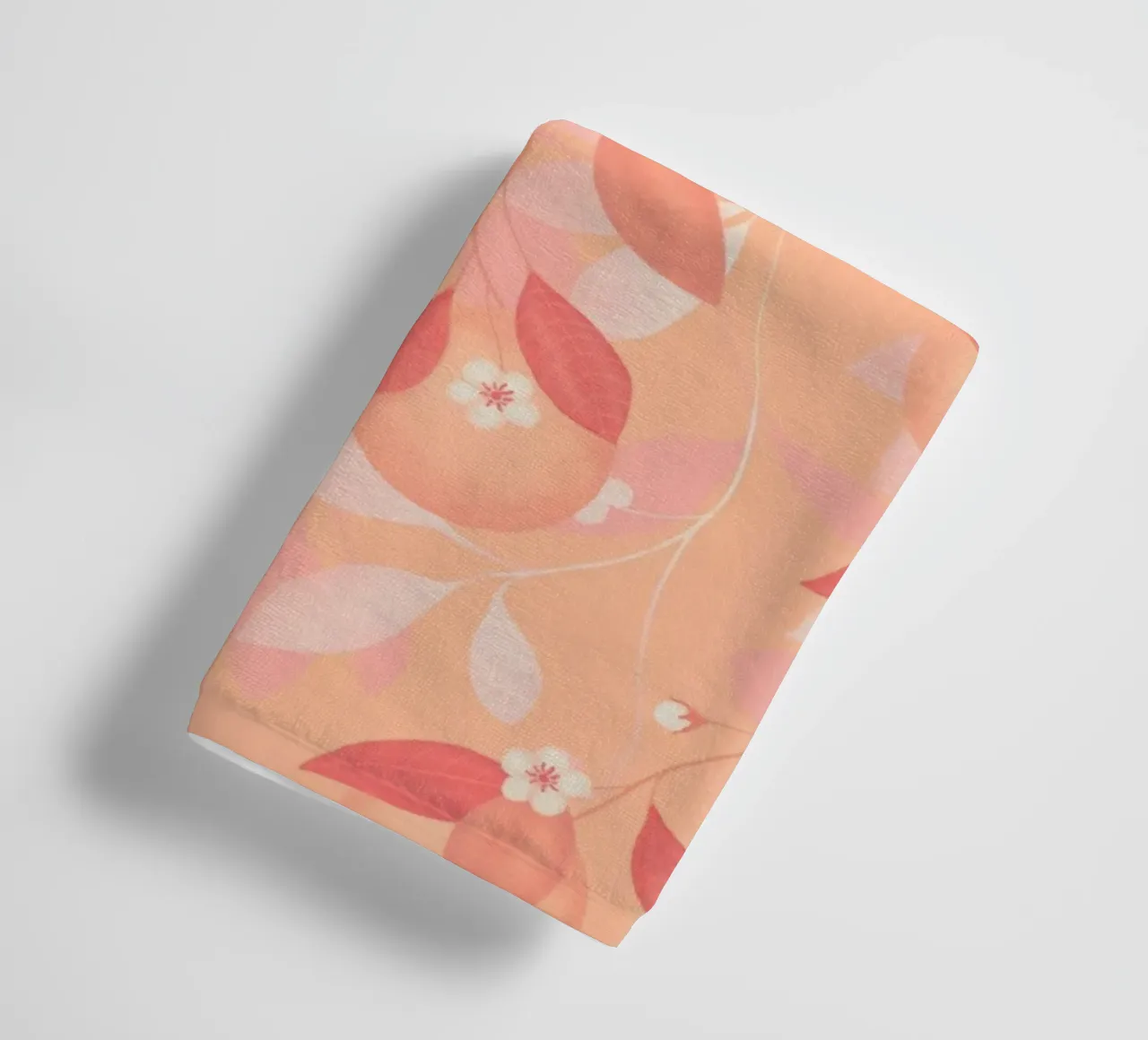 Peach and Orange Pattern: Pantone Palette with Leaves asciugamano da bagno da Studio Patruschka