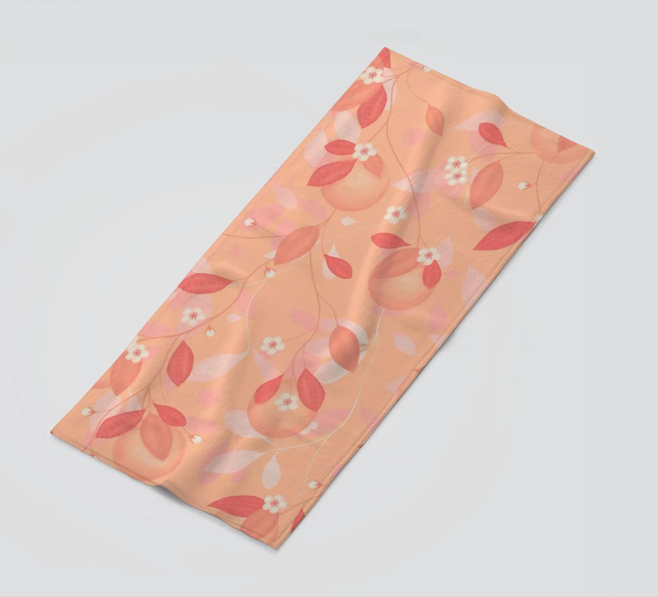 Peach and Orange Pattern: Pantone Palette with Leaves telo mare da Studio Patruschka