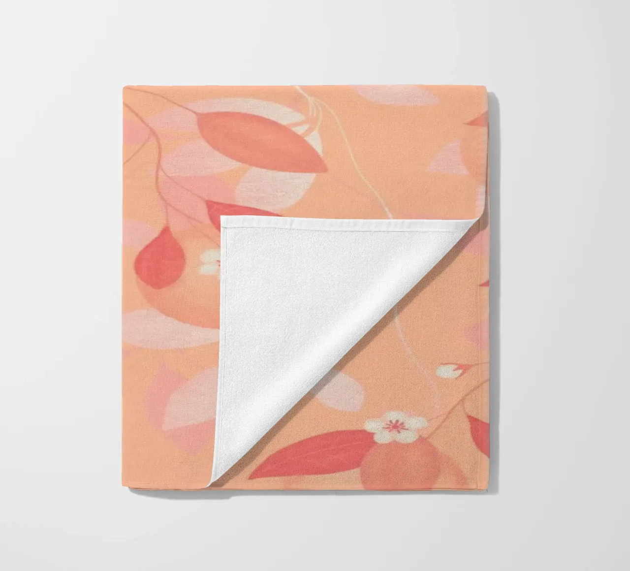 Peach and Orange Pattern: Pantone Palette with Leaves telo mare da Studio Patruschka