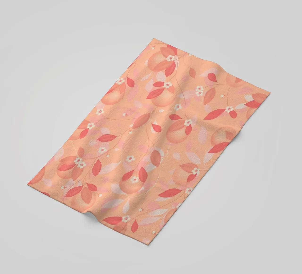 Peach and Orange Pattern: Pantone Palette with Leaves telo mare da Studio Patruschka