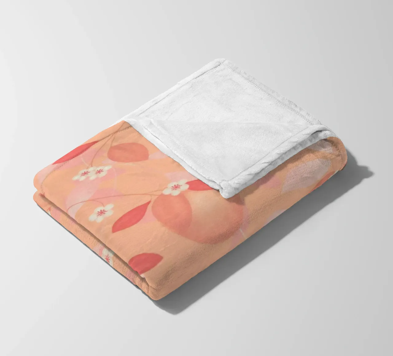 Peach and Orange Pattern: Pantone Palette with Leaves coperta in pile da Studio Patruschka