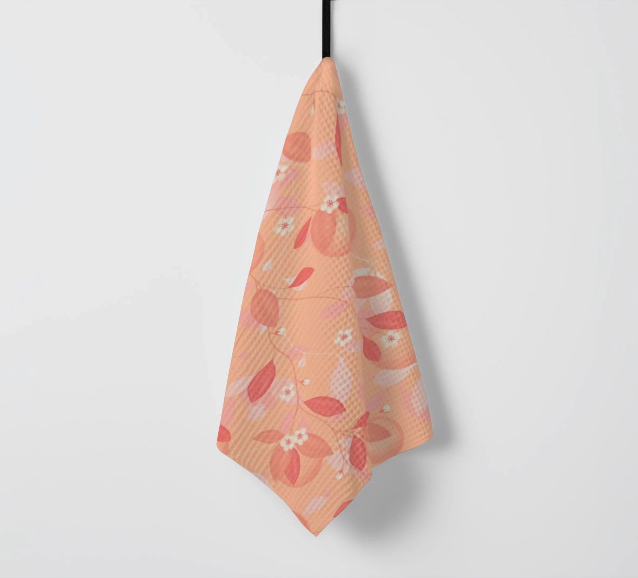 Peach and Orange Pattern: Pantone Palette with Leaves canovaccio da cucina da Studio Patruschka