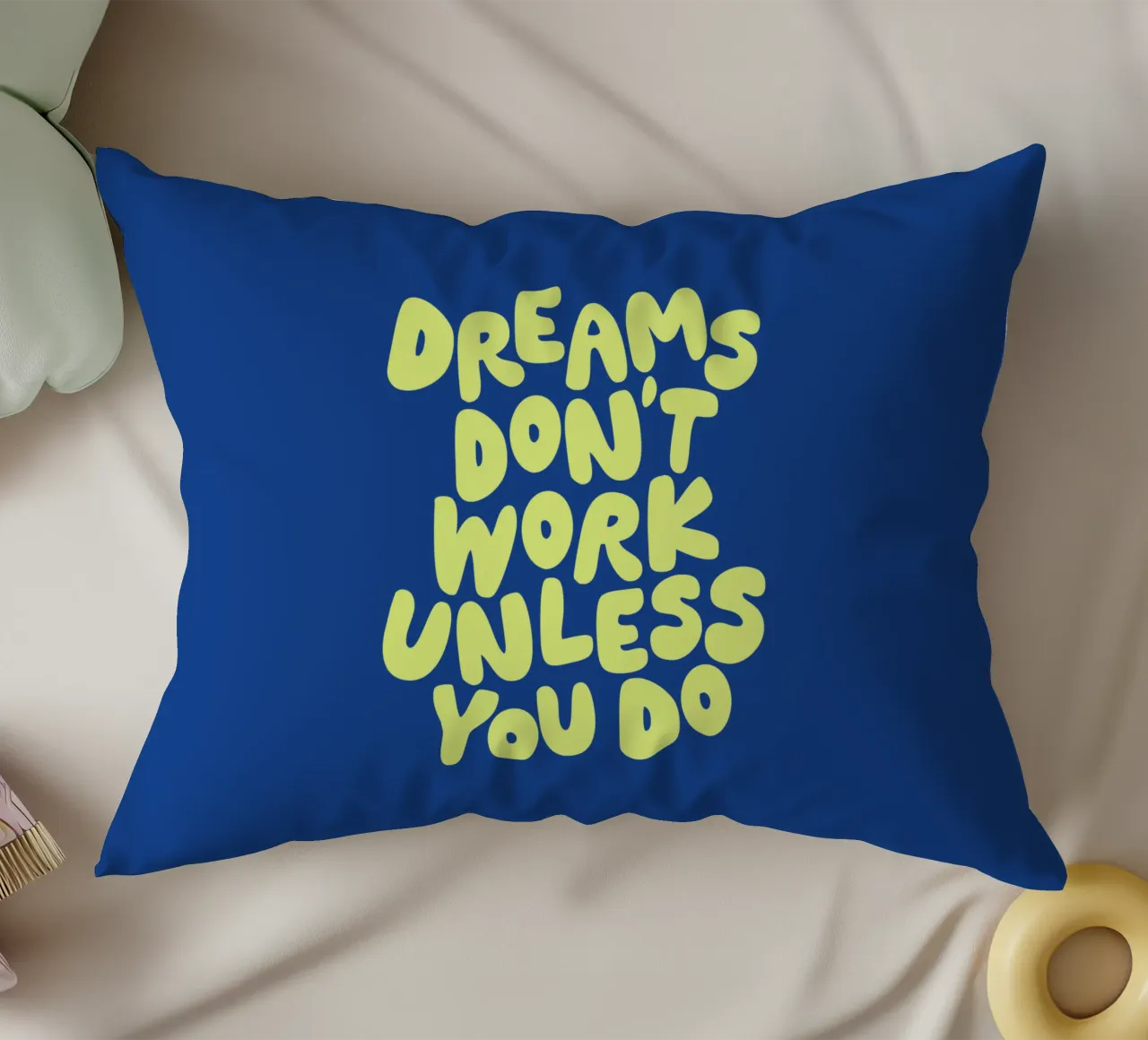 I sogni non funzionano se non si fa design tipografico cuscino da THE MOTIVATED TYPE