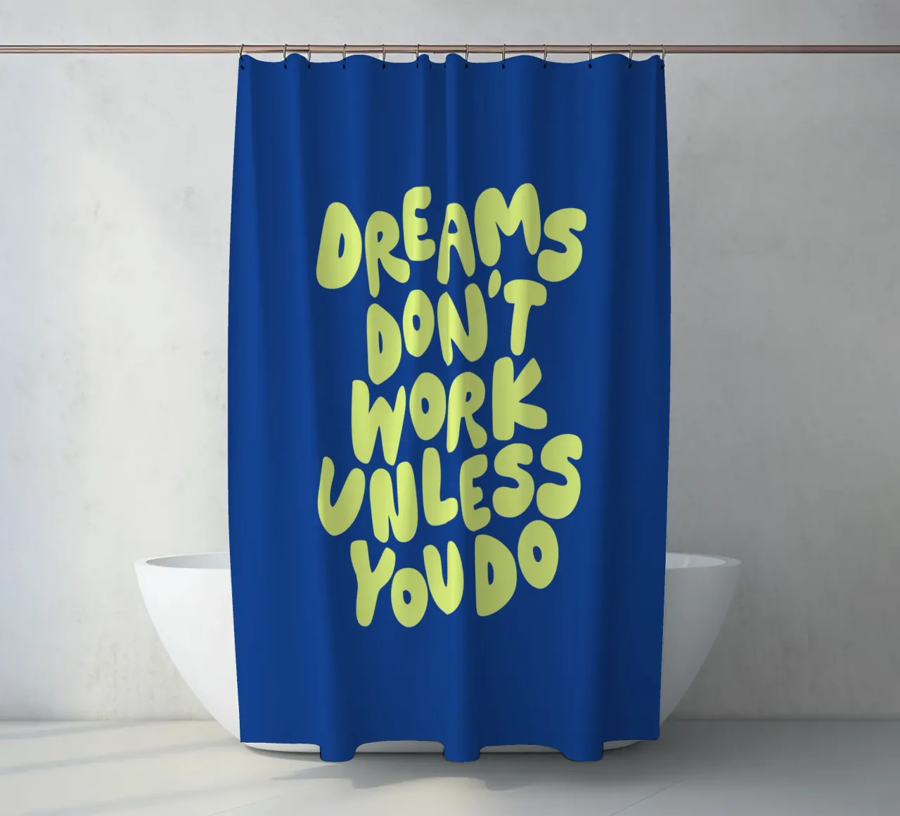 I sogni non funzionano se non si fa design tipografico tenda da doccia da THE MOTIVATED TYPE