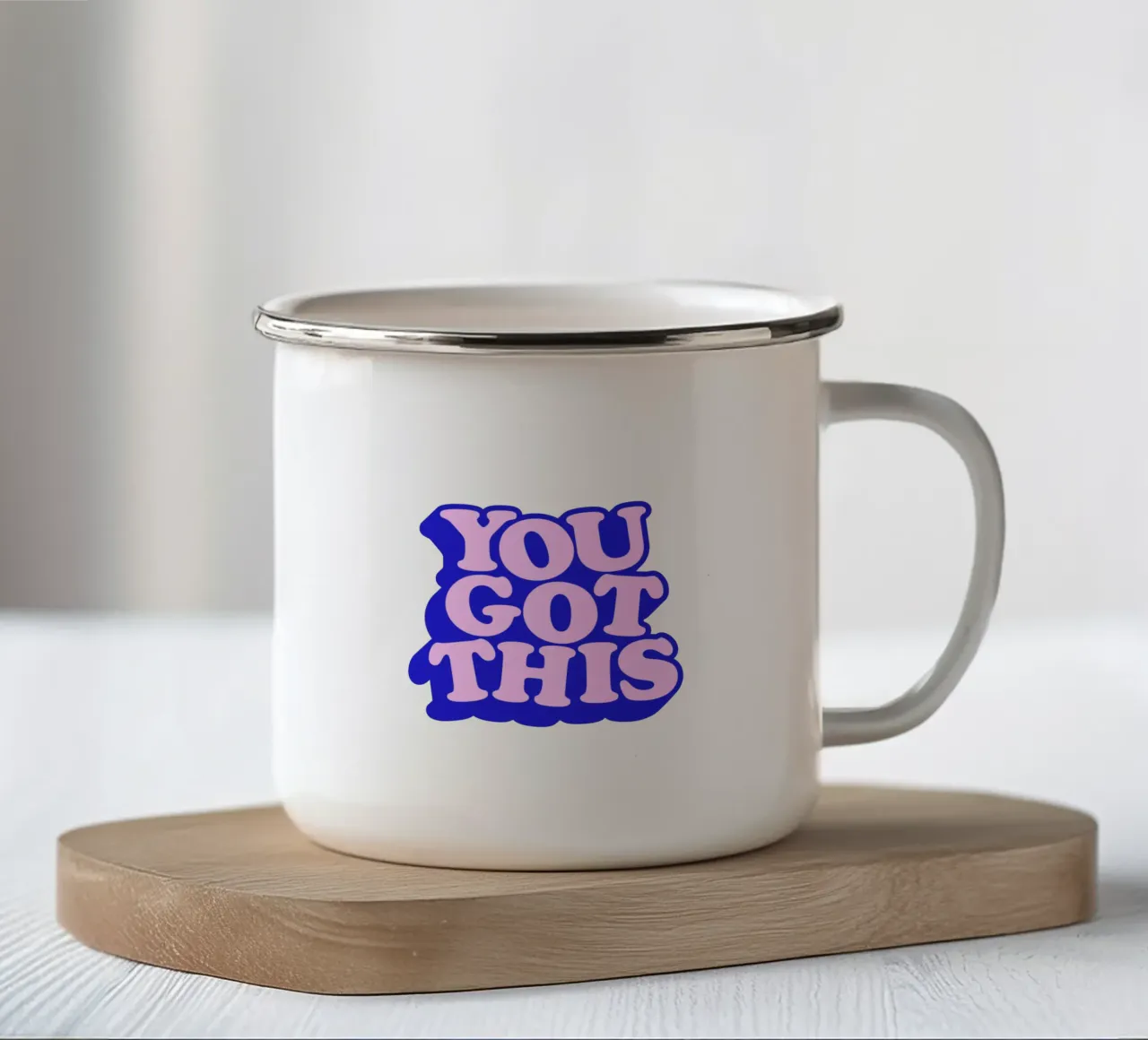 You Got This Typography Design enamel mug by THE MOTIVATED TYPE