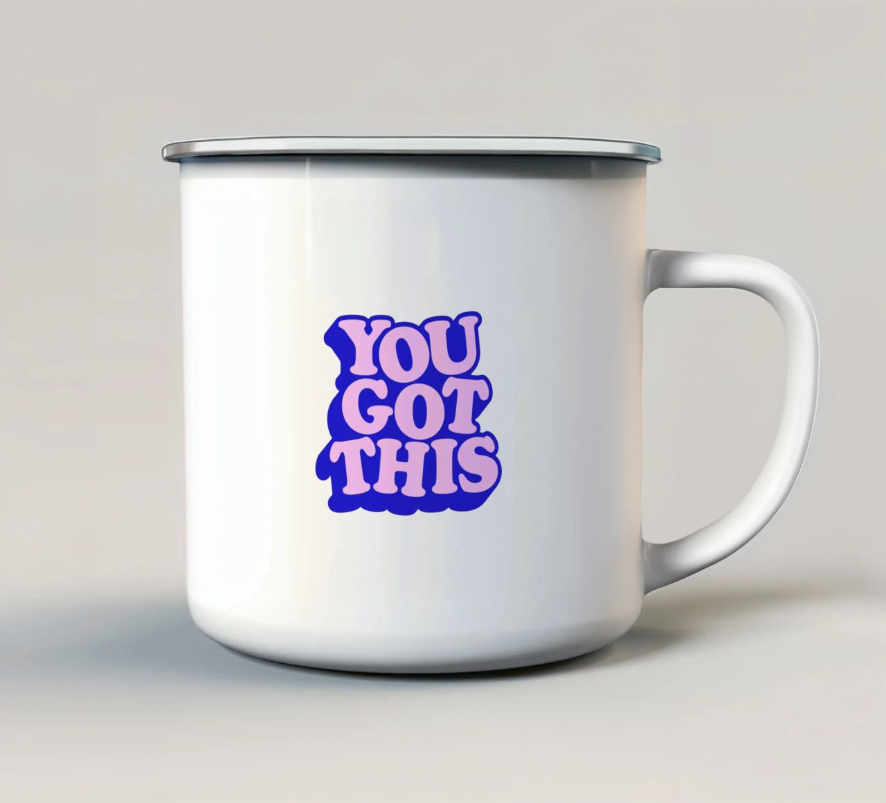 Design tipografico You Got This tazza in smalto da THE MOTIVATED TYPE