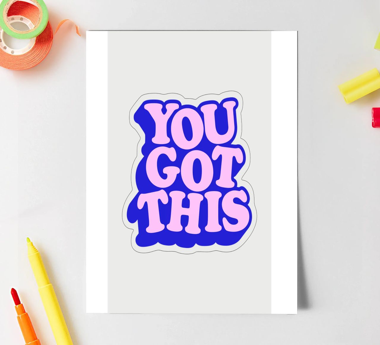 Design tipografico You Got This foglio adesivo da THE MOTIVATED TYPE