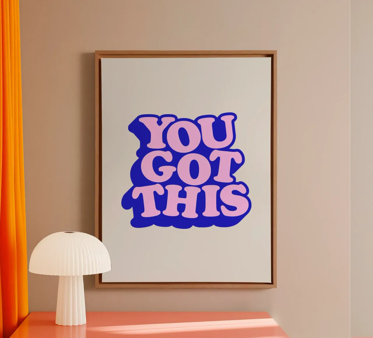 Design tipografico You Got This tela con Cornice a cassetta da THE MOTIVATED TYPE