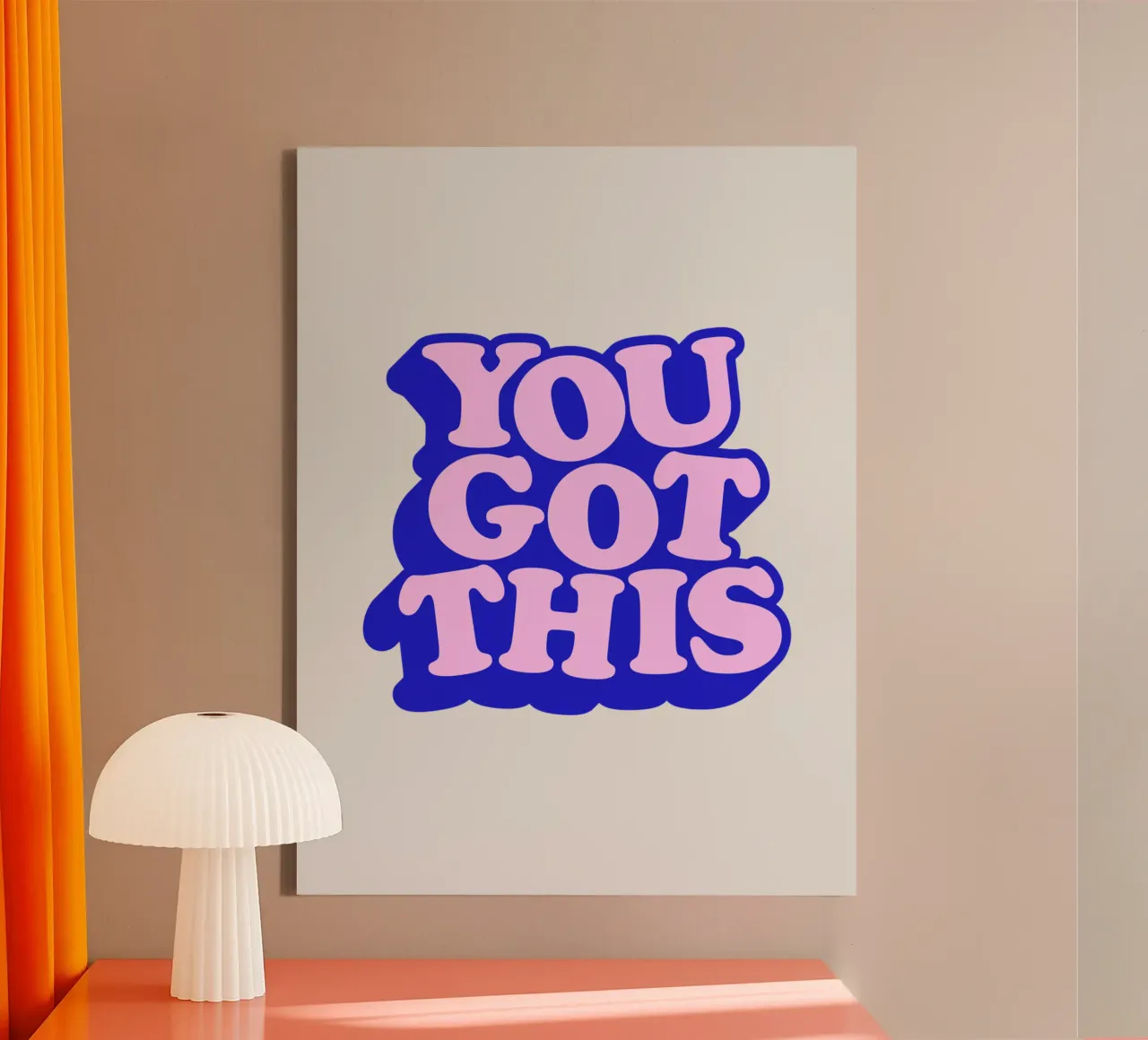 Design tipografico You Got This tela con Cornice a cassetta da THE MOTIVATED TYPE