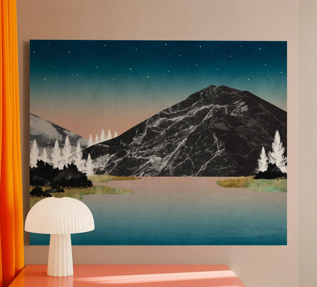 Marmeren Serenity canvas met Baklijst van kookiepixel