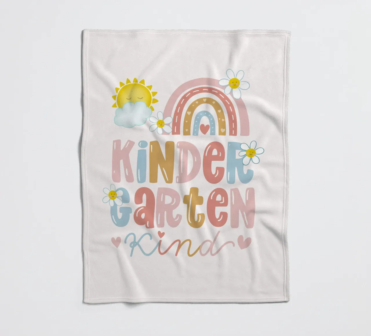 Bambino dell'asilo. Arcobaleno boho. Sole. Personalizzabile. coperta in pile da CalliLetters