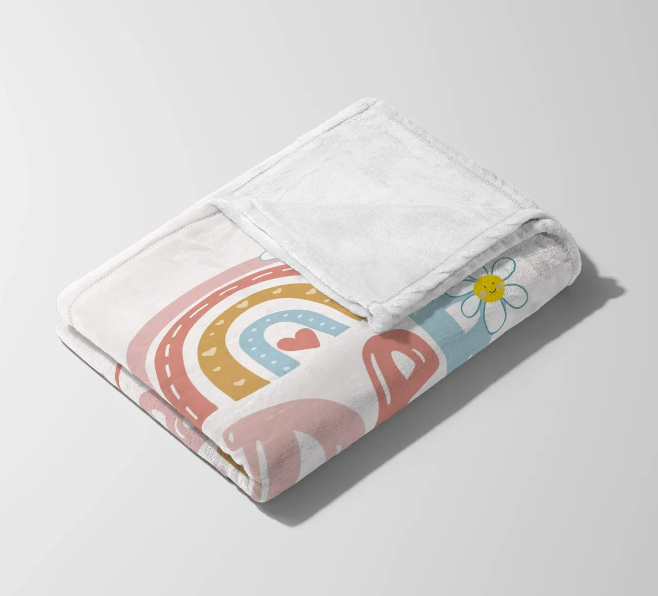 Bambino dell'asilo. Arcobaleno boho. Sole. Personalizzabile. coperta in pile da CalliLetters