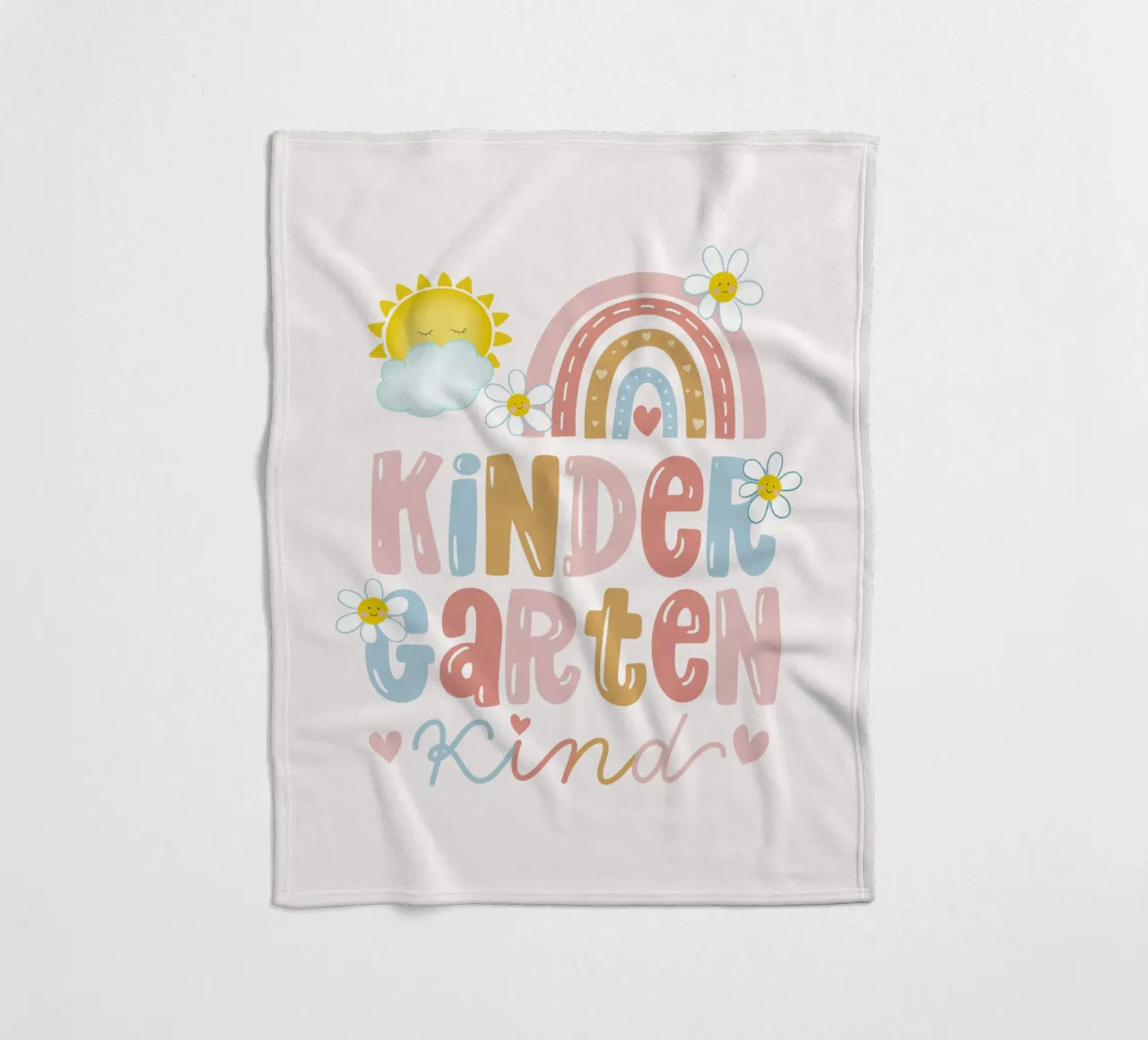 Bambino dell'asilo. Arcobaleno boho. Sole. Personalizzabile. coperta in pile da CalliLetters