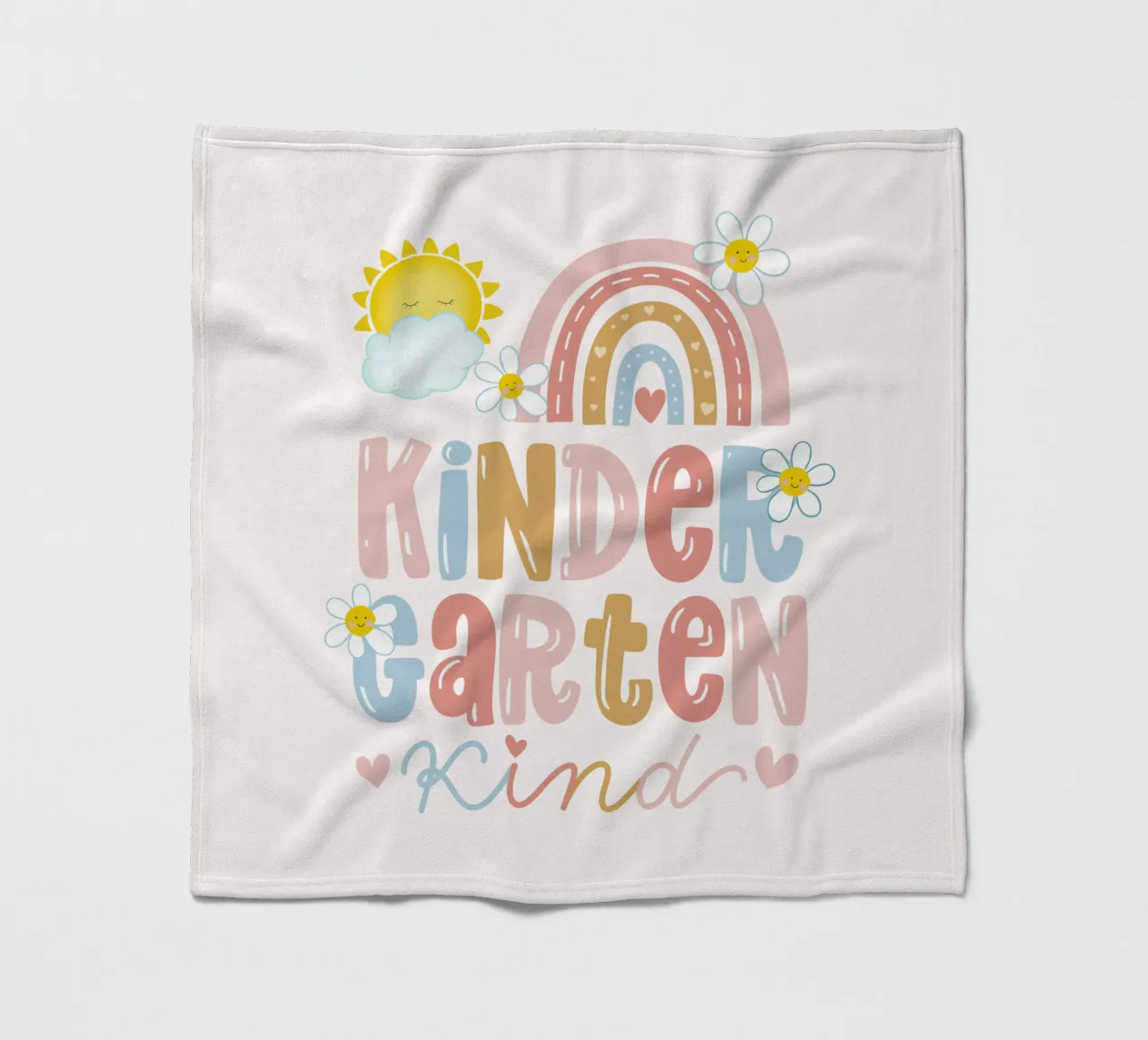 Bambino dell'asilo. Arcobaleno boho. Sole. Personalizzabile. coperta in pile da CalliLetters