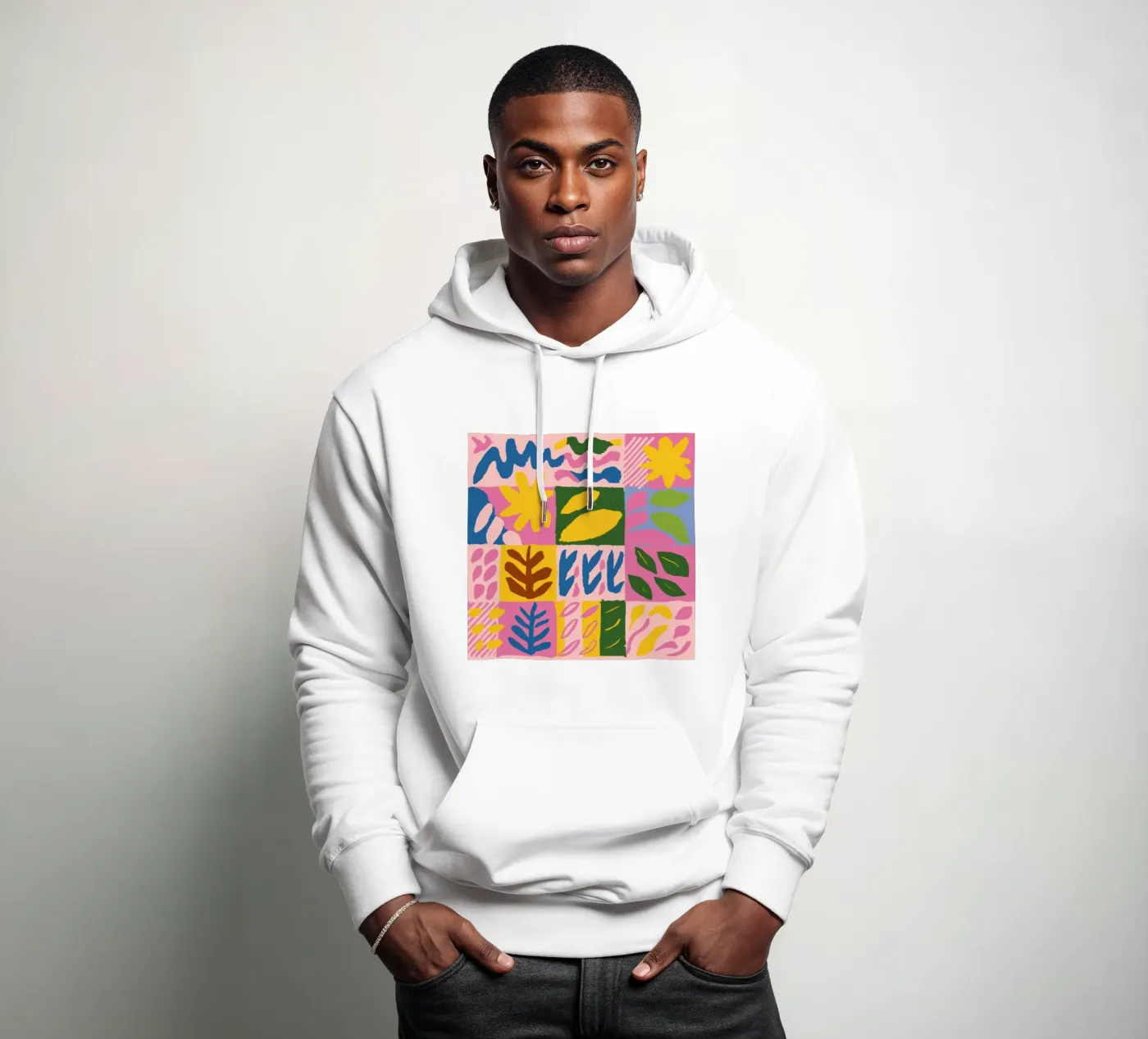 Speelse patchworkvormen hoodie van Sun Riser