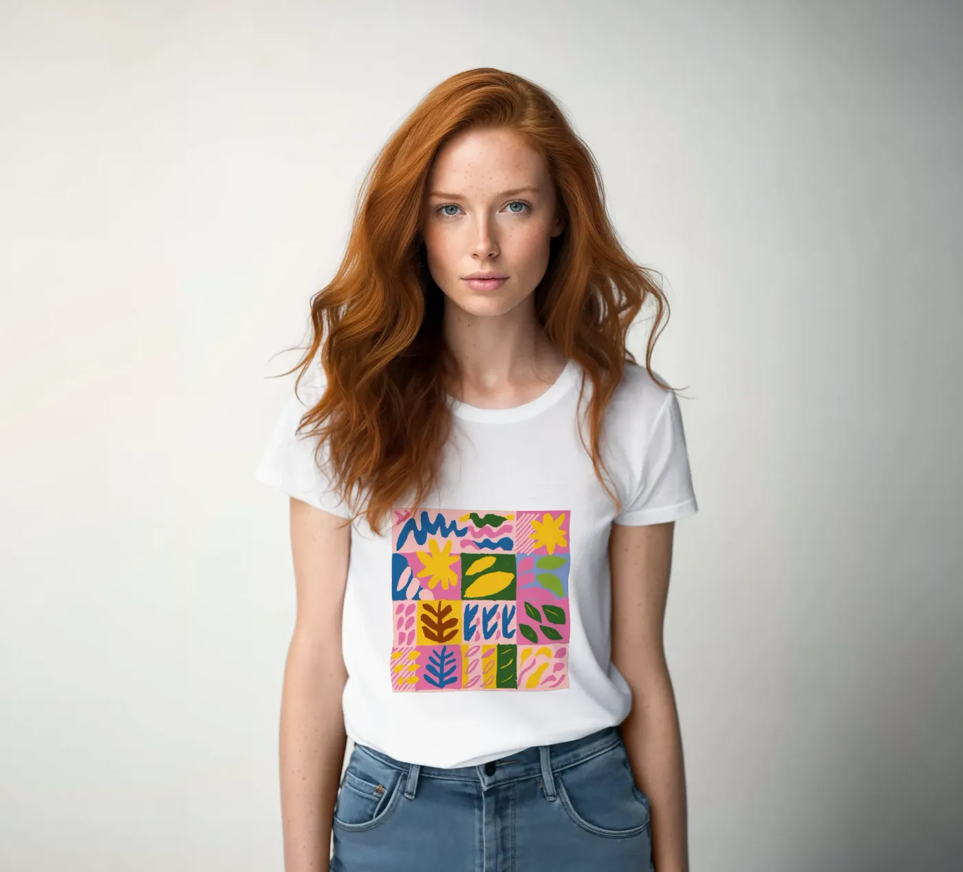 Forme giocose in patchwork t-shirt da donna da Sun Riser