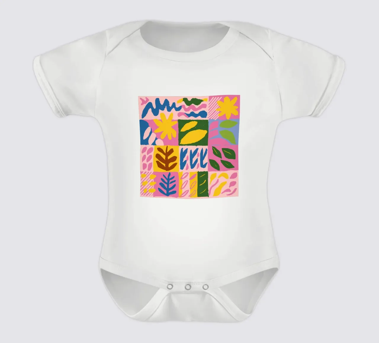 Formes patchwork ludiques body bébé de Sun Riser