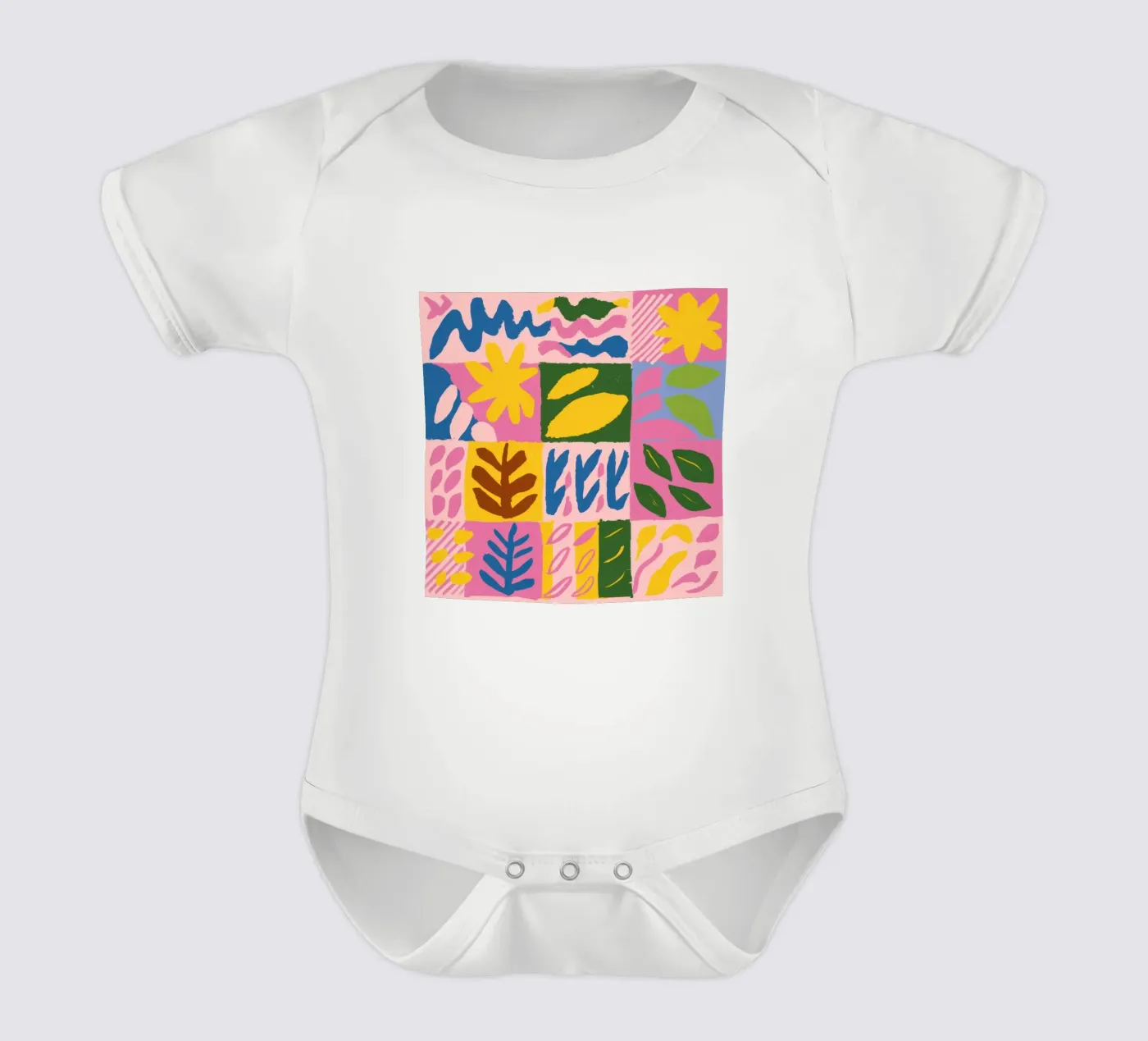 Playful Patchwork Forms Kurzarm Babybody von Sun Riser