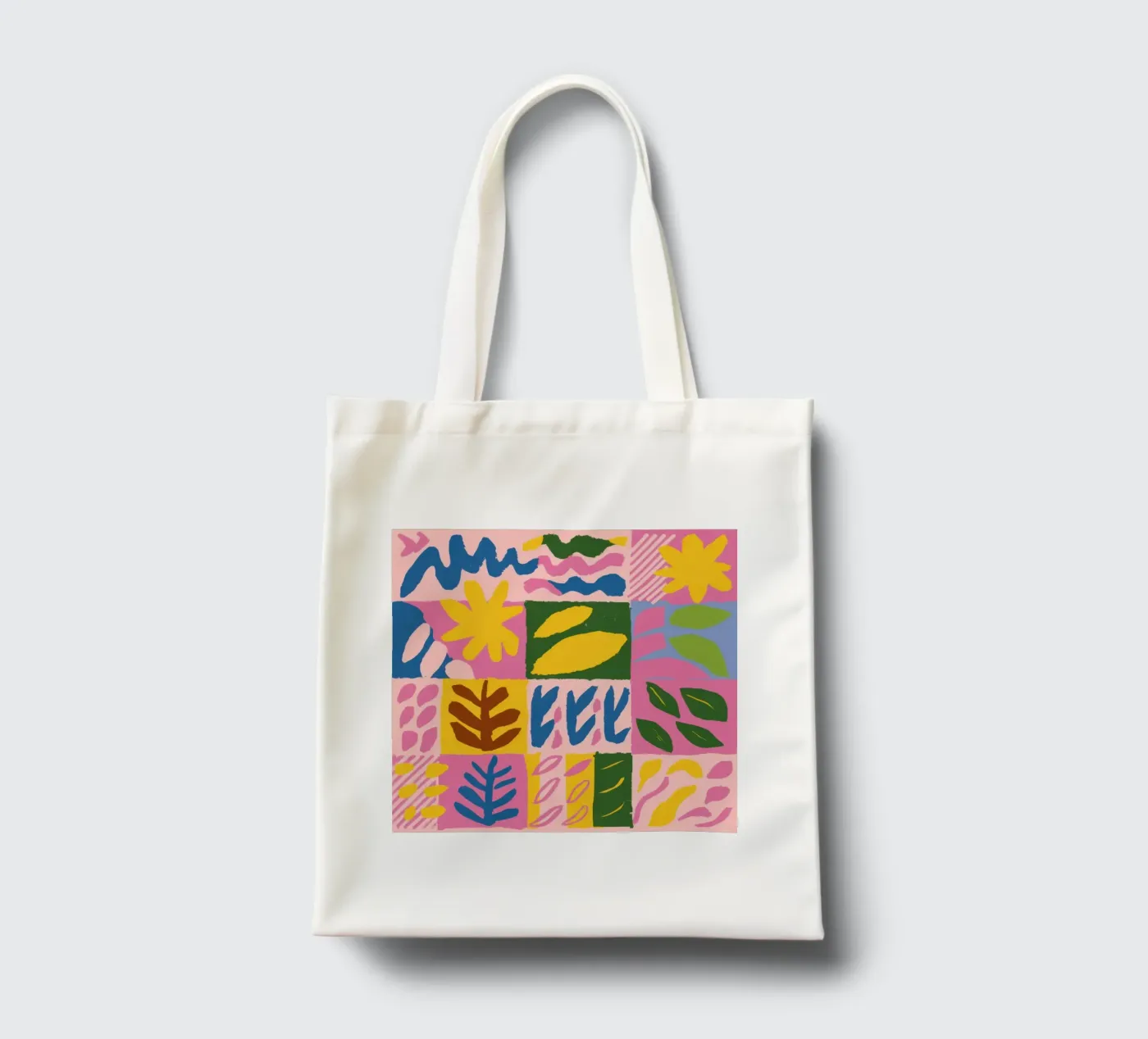 Playful Patchwork Forms tote bag by Sun Riser