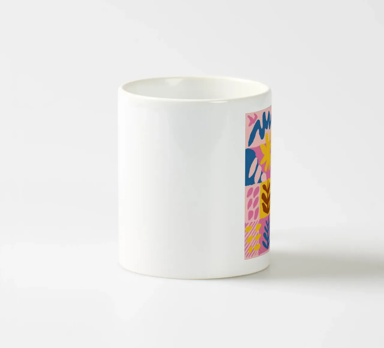 Playful Patchwork Forms ceramic mug by Sun Riser