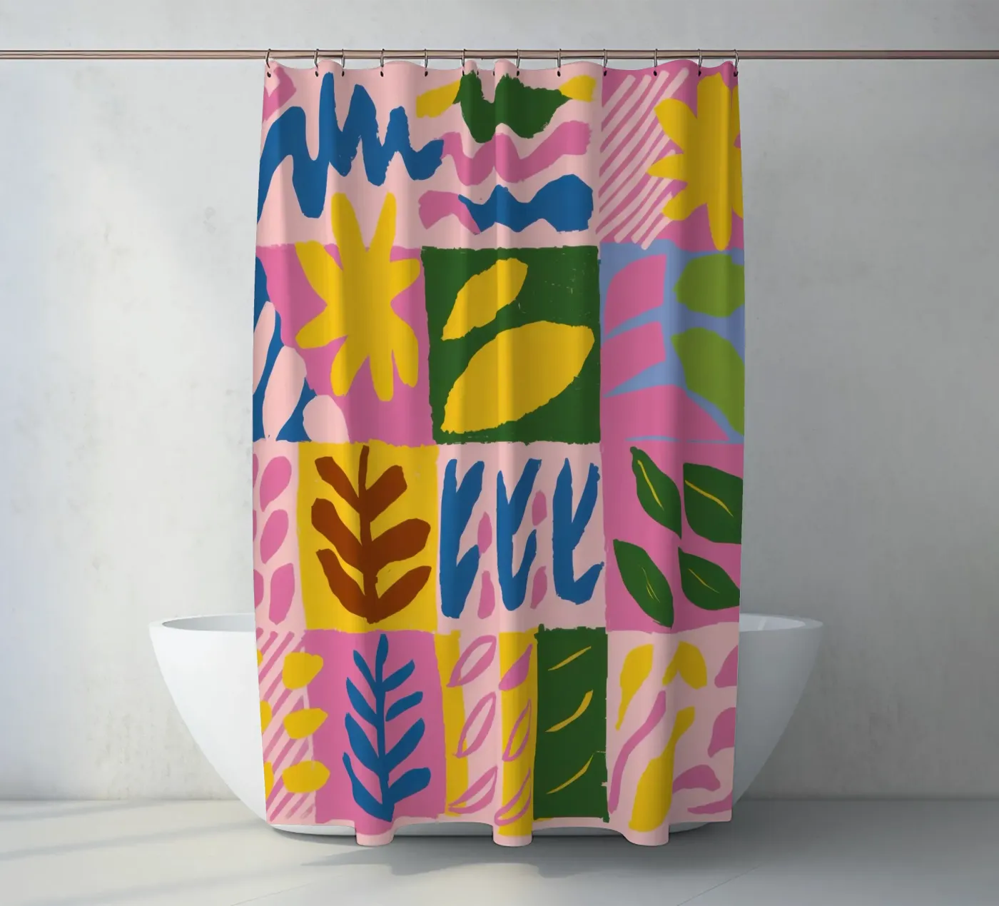 Playful Patchwork Forms Duschvorhang von Sun Riser