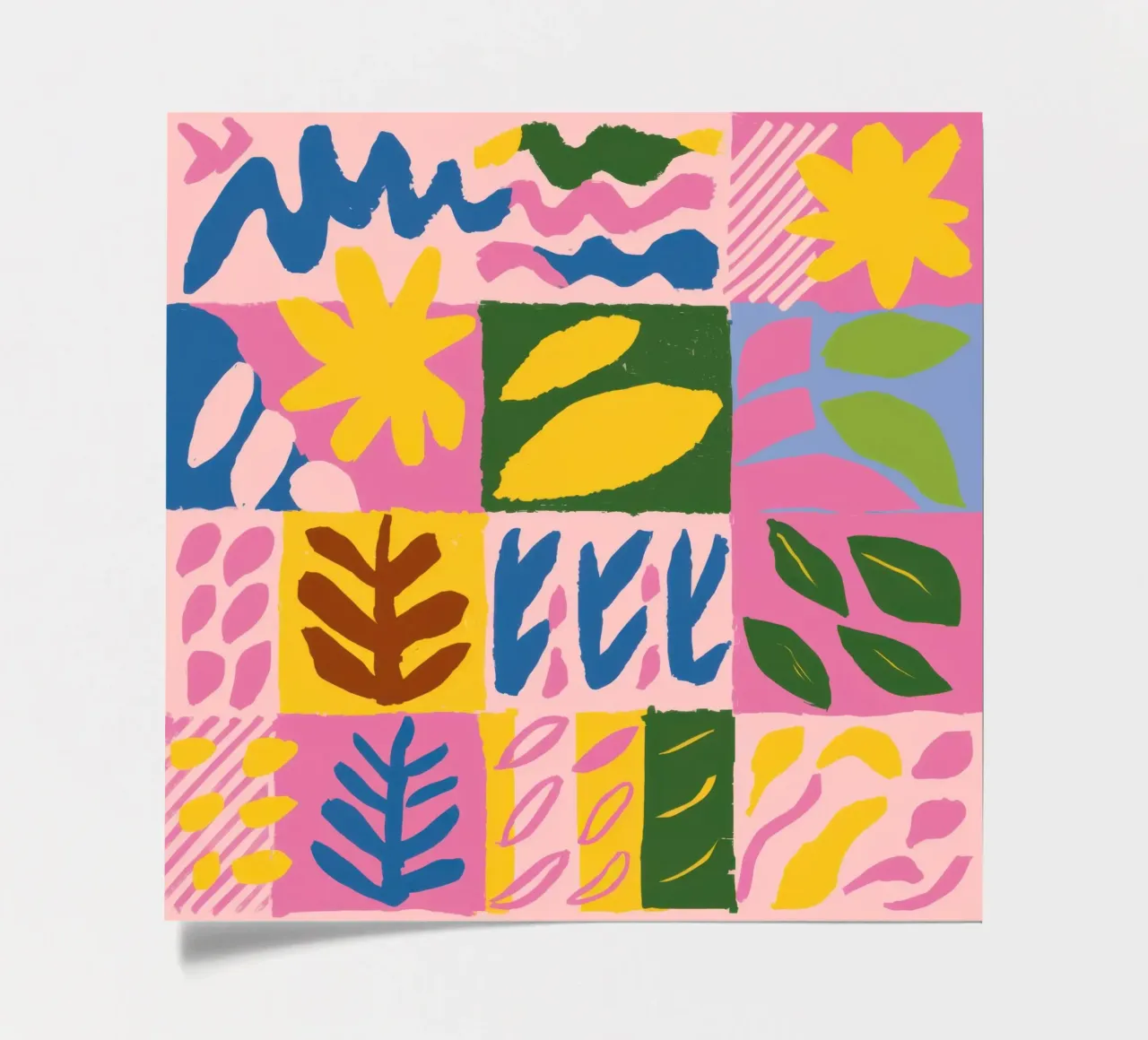 Speelse patchworkvormen stickervel van Sun Riser