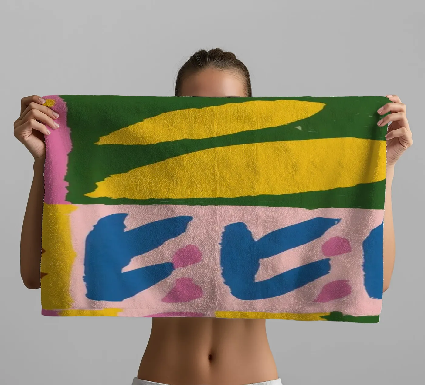 Playful Patchwork Forms Handtuch von Sun Riser