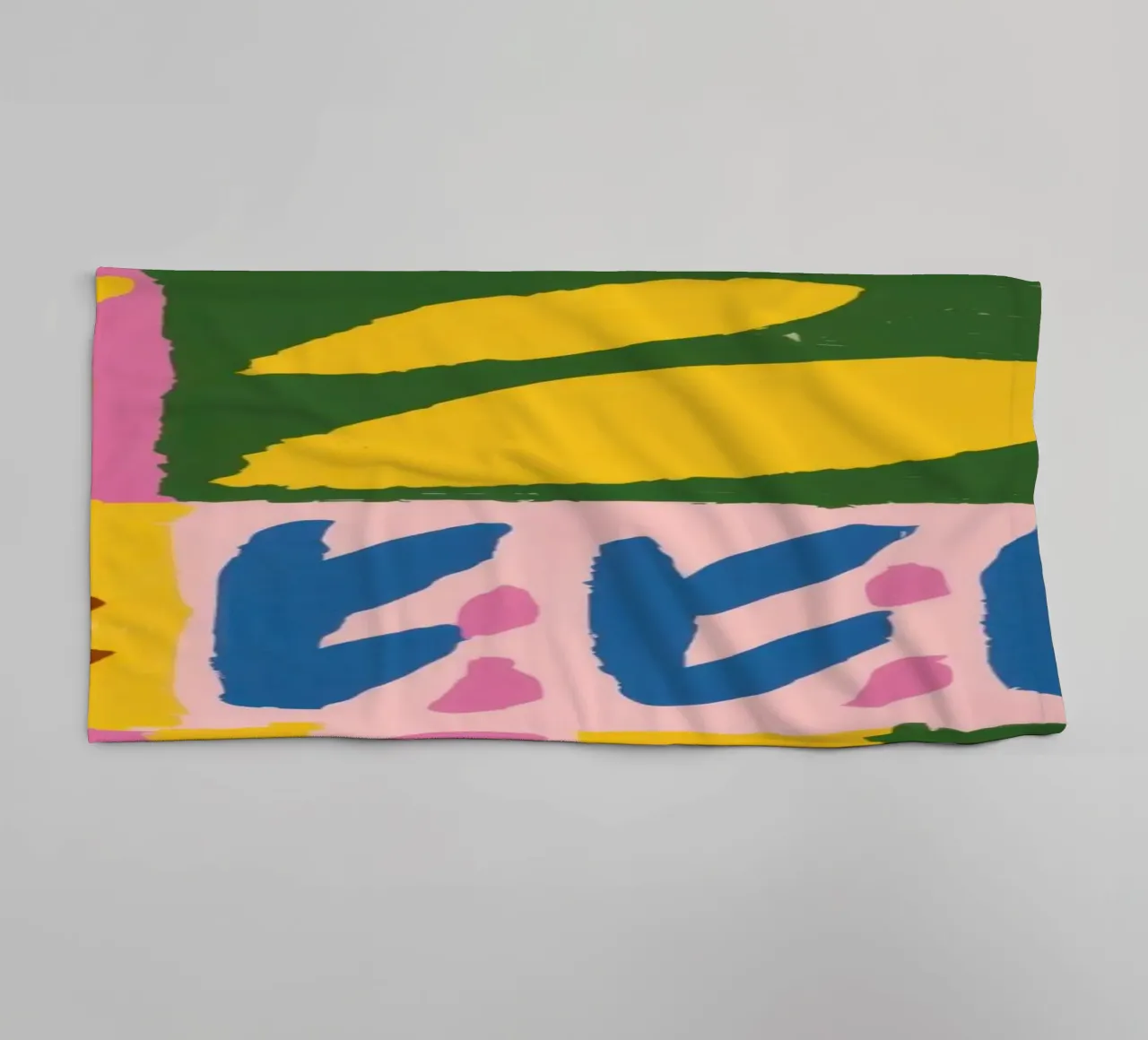 Speelse patchworkvormen badhanddoek van Sun Riser