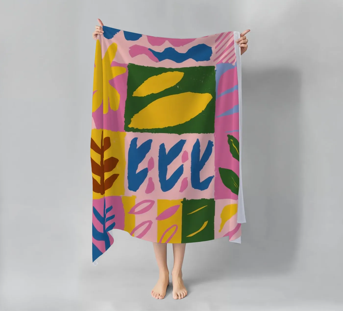 Playful Patchwork Forms beach towel by Sun Riser