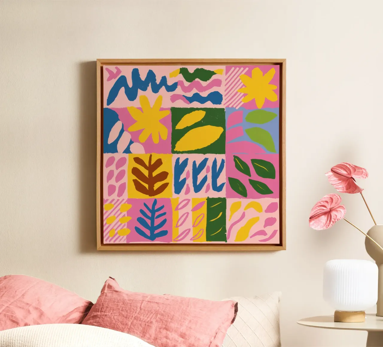 Playful Patchwork Forms canvas by Sun Riser