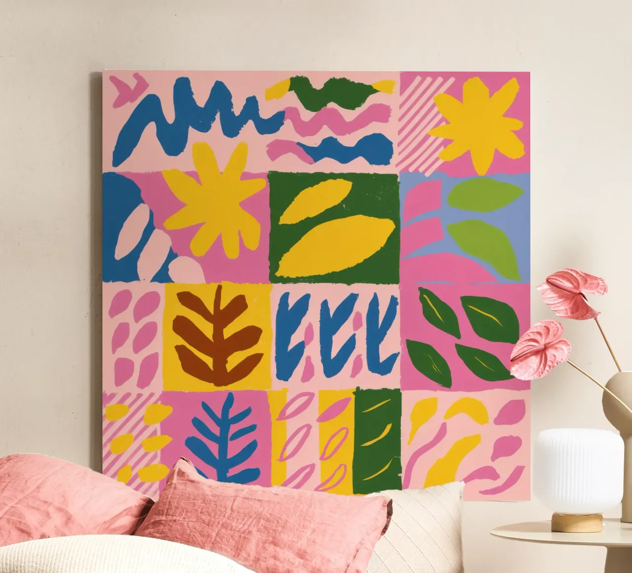 Playful Patchwork Forms canvas by Sun Riser
