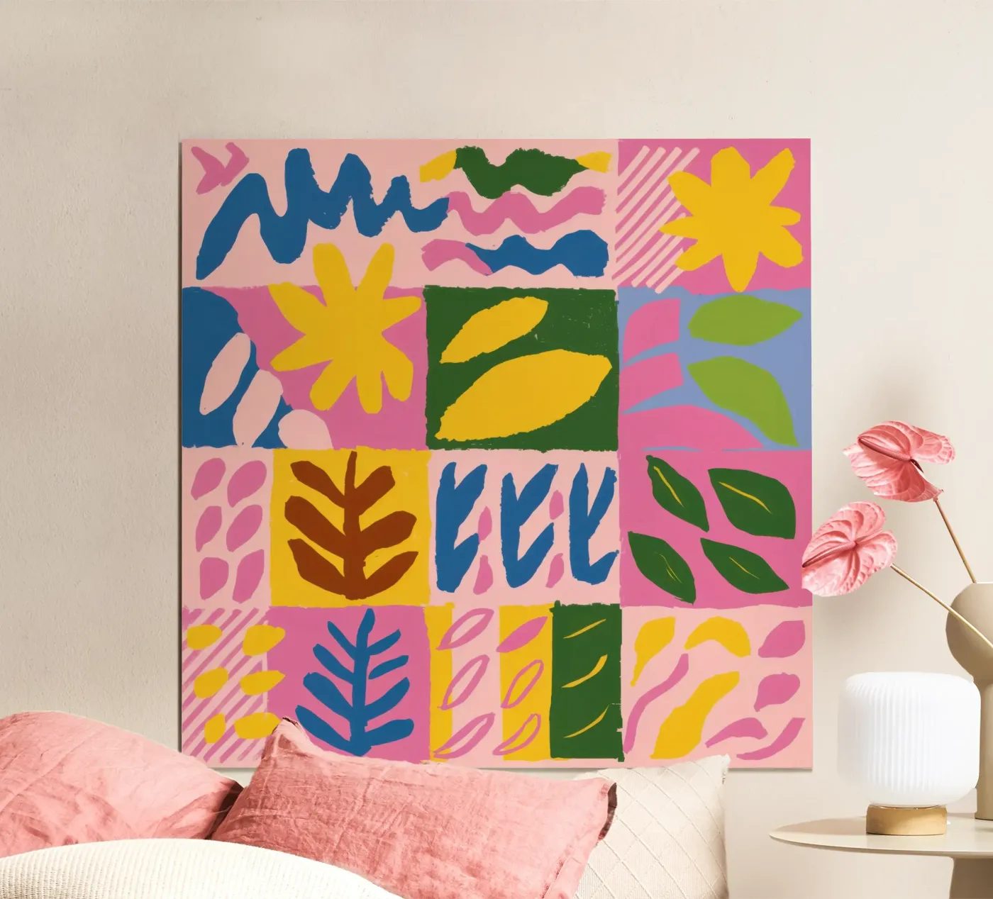 Verspielte Patchwork-Formen Poster von Sun Riser