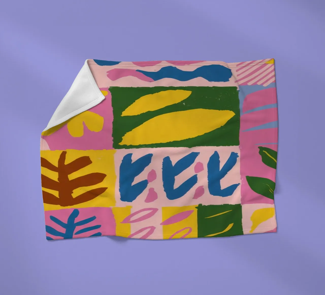 Speelse patchworkvormen fleecedeken van Sun Riser