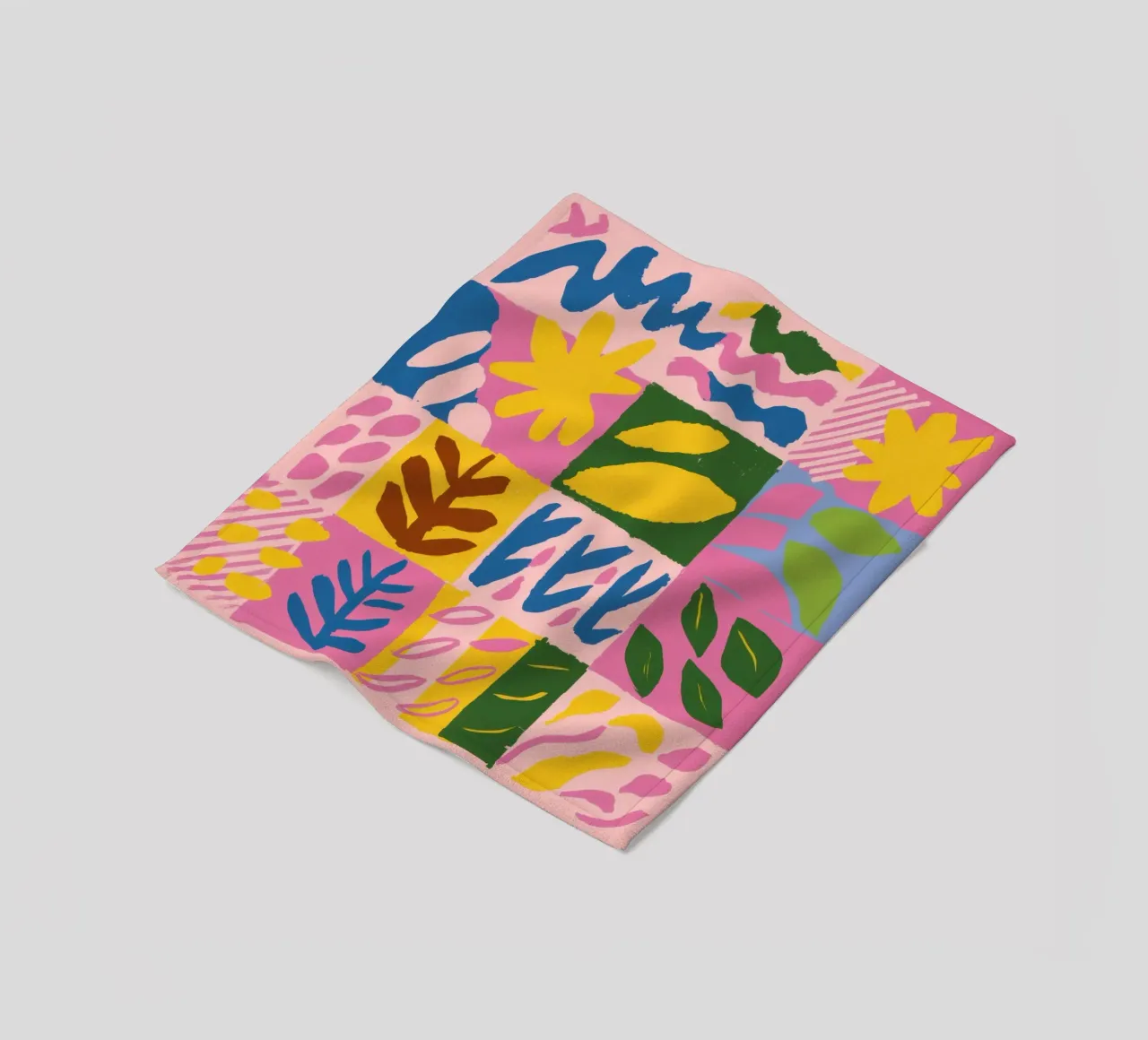 Speelse patchworkvormen fleecedeken van Sun Riser