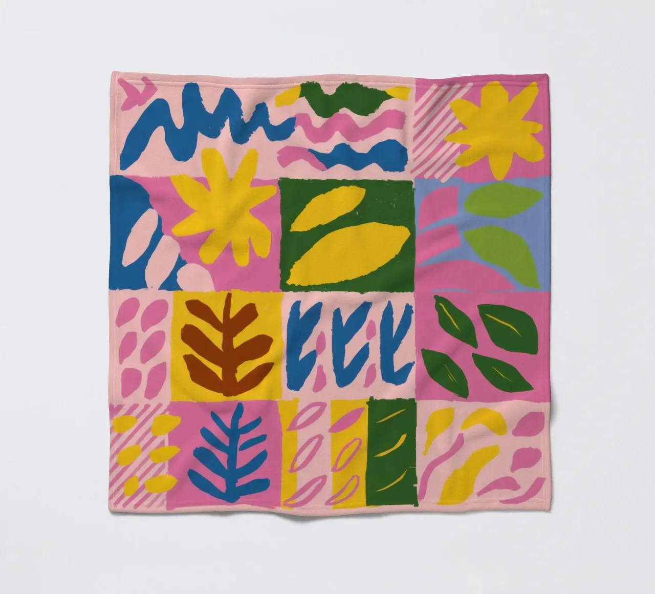 Speelse patchworkvormen fleecedeken van Sun Riser