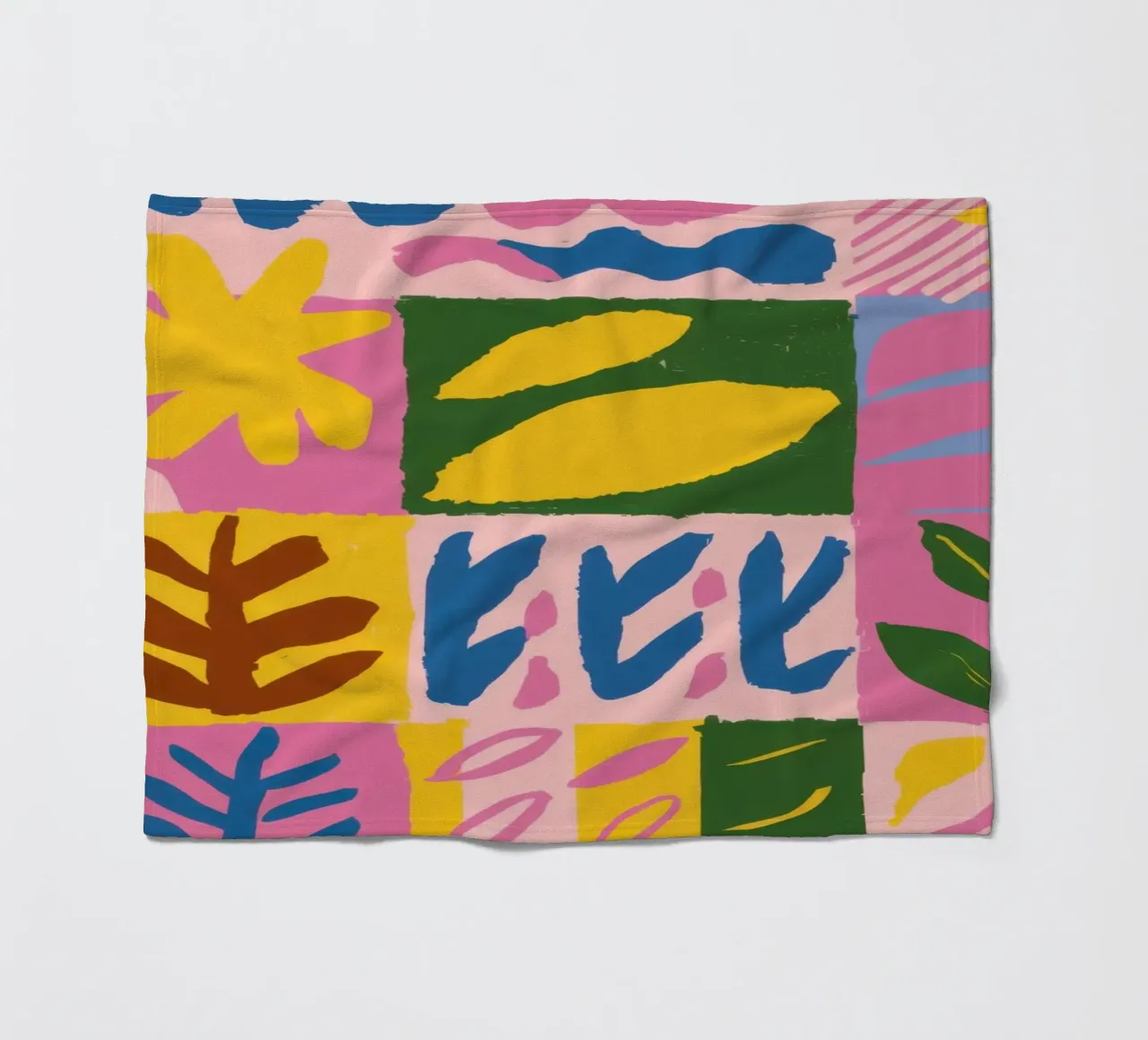 Speelse patchworkvormen fleecedeken van Sun Riser